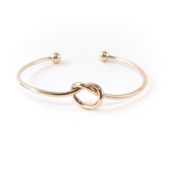 Minimalist "Infinite Love" Knot Bangle Bracelet - Picture 11 of 14